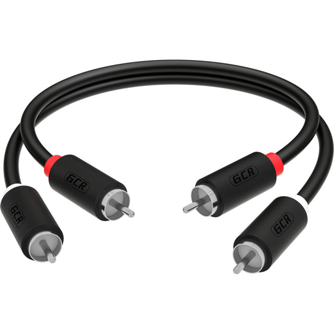 GCR Кабель 1.0m аудио 2 х RCA / 2 х RCA , черный, GCR-54123 Greenconnect GCR-54123, 1 м
