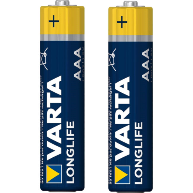 Батарейка Varta LONGLIFE LR03 AAA BL2 Alkaline 1.5V (4103) (2/20/100) (2 шт.) Varta LONGLIFE LR03 AAA (04103101412)