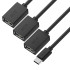 GCR Переходник USB Hub Type-C гибкий 0.35m разветвитель на 3 USB порта, СМ / 3 х AF, черный, GCR-55296 Greenconnect GCR-55296