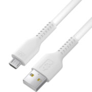 Кабель 1.0m MicroUSB, белый, белый ПВХ Кабель 4PH 1.0 м (4PH-R90066)