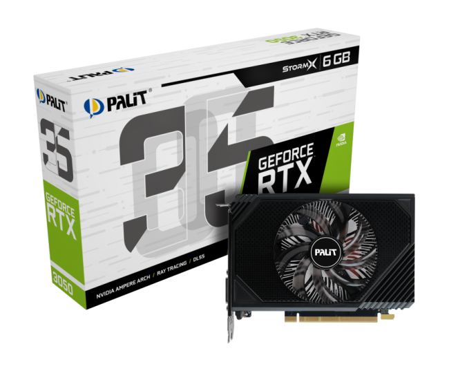 Видеокарта PALIT RTX3050 STORMX NE63050018JE-1070F Видеокарта PALIT RTX3050 STORMX NE63050018JE-1070F
