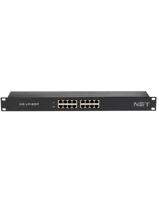 Устройство грозозащиты Gigabit Ethernet PoE на 8 каналов New System Technologies NS-LP-8GP