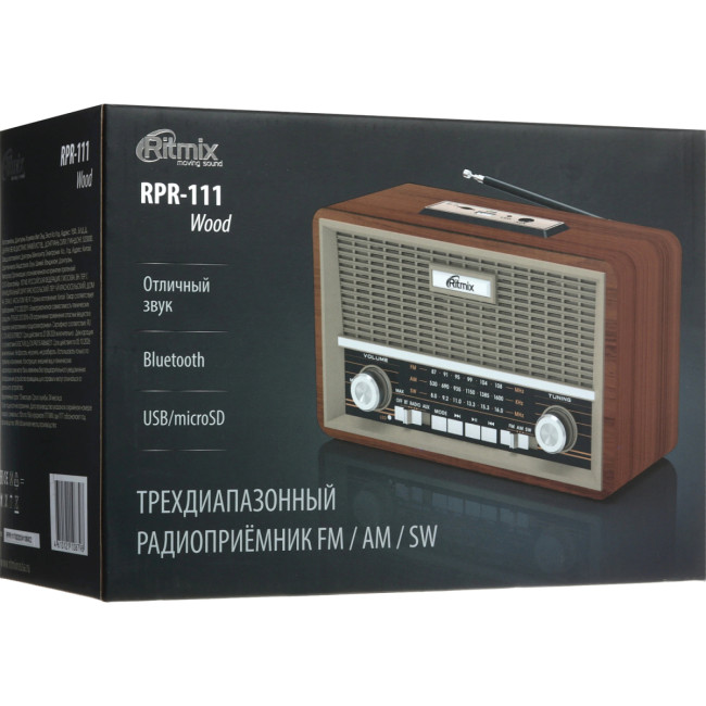 Радиоприёмник портативный RITMIX RPR-111 Дерево Радиоприёмник портативный RITMIX RPR-111 Дерево
