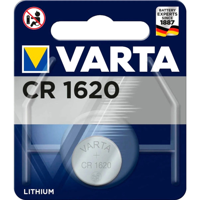 Батарейка Varta ELECTRONICS CR1620 BL1 Lithium 3V (6620) (1/10/100) Varta PRIMARY LITHIUM CR1620 (06620101401)