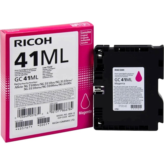 GC 41ML Картридж для гелевого принтера Пурпурный Ricoh 405767 GC 41ML Картридж для гелевого принтера Пурпурный Ricoh 405767