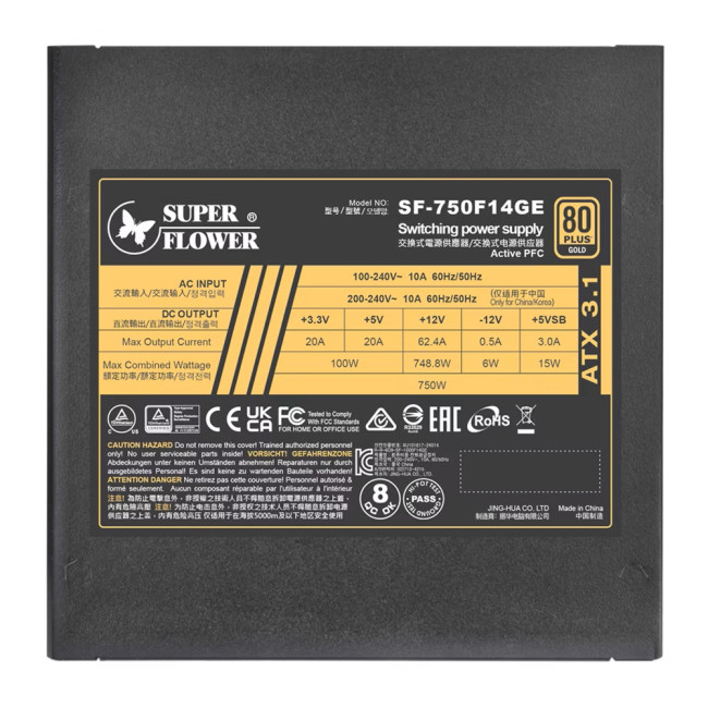 Блок питания 750Вт Super Flower Leadex III Gold UP ATX 3.1 750W (SF-750F14GE) Блок питания 750Вт Super Flower Leadex III Gold UP ATX 3.1 750W (SF-750F14GE)