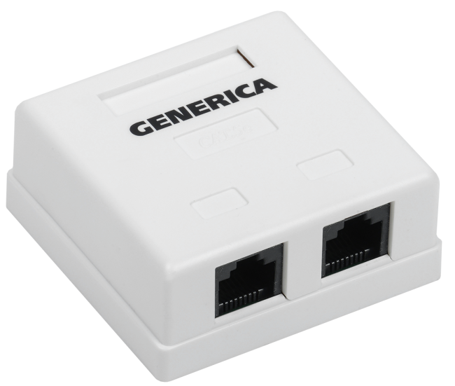 Настенная информационная розетка RJ45 8P8C, кат.5Е UTP, 2-порта, белая ITK CS2-1C5EU-22 Настенная информационная розетка RJ45 8P8C, кат.5Е UTP, 2-порта, белая ITK CS2-1C5EU-22
