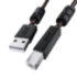 GCR Кабель PROF 5.0m USB 2.0, AM/BM, черно-прозрачный, ферритовые кольца, 28/24 AWG, экран, армированный, морозостойкий, GCR-52419 Greenconnect USB 2.0 AM - USB 2.0 BM