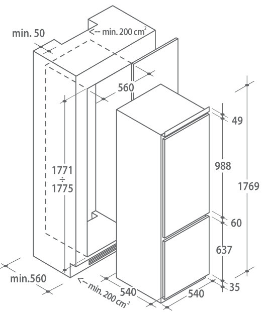 Встраиваемый холодильник Candy CKBBS 100 Встраиваемый холодильник Candy CKBBS 100