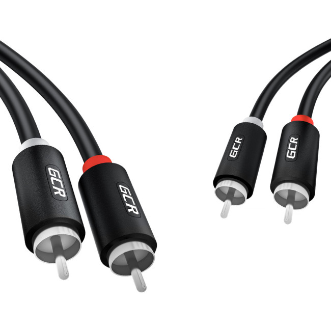 GCR Кабель 1.5m аудио 2 х RCA / 2 х RCA , черный, GCR-54126 Greenconnect GCR-54126, 1.5 м