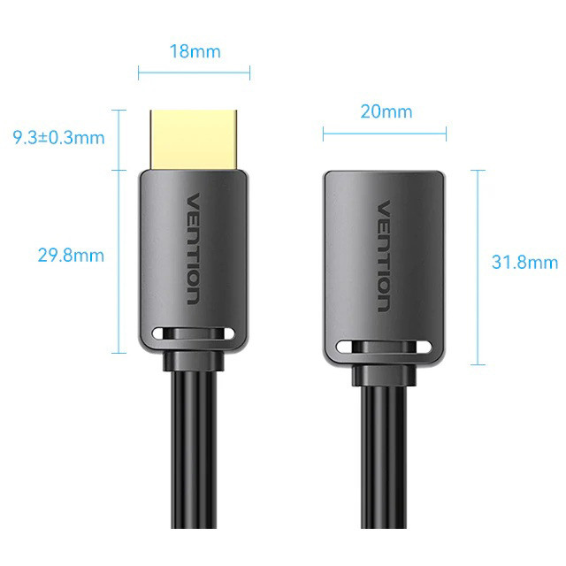 Кабель-удлинитель Vention HDMI High speed v2.0 with Ethernet 19F/19M - 2м Vention AHCBH Кабель-удлинитель Vention HDMI High speed v2.0 with Ethernet 19F/19M - 2м Vention AHCBH