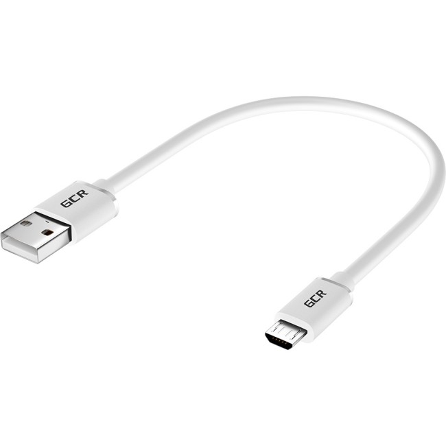 GCR Кабель 0.5m MicroUSB, белый, быстрая зарядка, 28/24 AWG, GCR-53230 Greenconnect GCR-53230