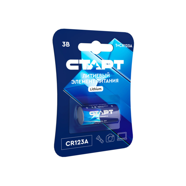 Элемент питания Батарейка литиевая СТАРТ CR123А 1500мАч Элемент питания Батарейка литиевая СТАРТ CR123А 1500мАч