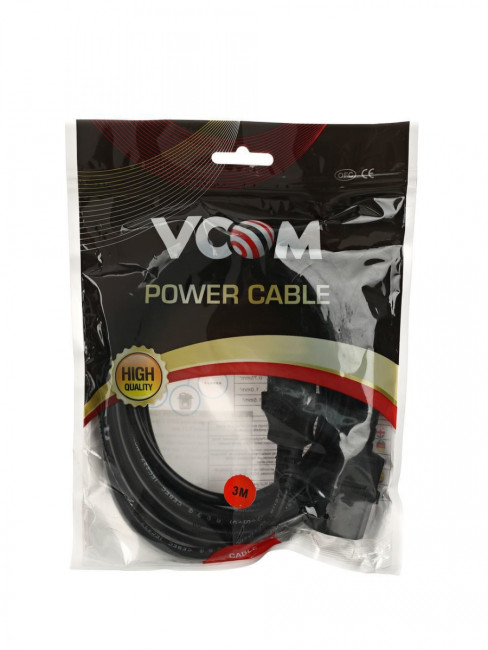 Кабель монитор - компьютер 220V (UPS -> устройство) <VDE> 3G*0.75mm2 VCOM <CE001-CU0.75-3>, 3,0м VCOM CE001-CU0.75-3M
