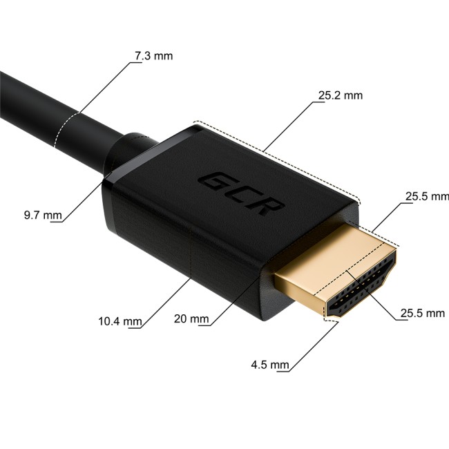 GCR Кабель 2.0m HDMI версия 2.0, HDR 4:2:2, Ultra HD, 4K 60 fps 60Hz/5K*30Hz, 3D, AUDIO, 18.0 Гбит/с, 28/28 AWG, OD7.3mm, тройной экран, черный, GCR-HM411-2.0m Greenconnect HDMI 2.0 - HDMI 2.0 2м черный