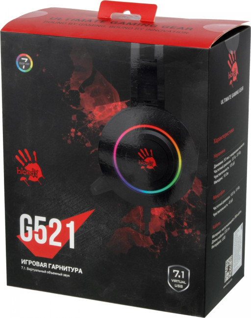 Наушники с микрофоном A4Tech G521 (BLACK) Наушники с микрофоном A4Tech G521 (BLACK)