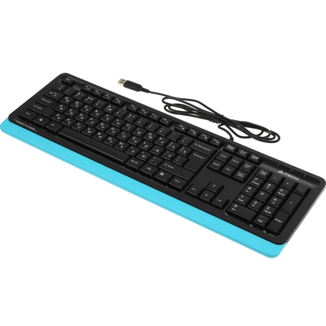 Клавиатура A4Tech FK10 черный/синий USB (FK10 BLUE) каб.:1.5м A4Tech FK10 BLUE