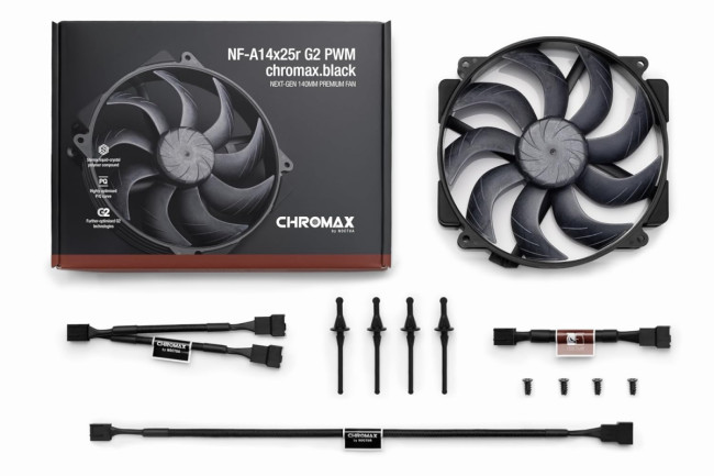 Кулер для корпуса Noctua NF-A14x25r G2 PWM chromax.black.swap Кулер для корпуса Noctua NF-A14x25r G2 PWM chromax.black.swap
