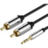 Кабель Vention аудио Jack 3,5 mm M/2RCA M - 2м Черный Vention P550AC200-S