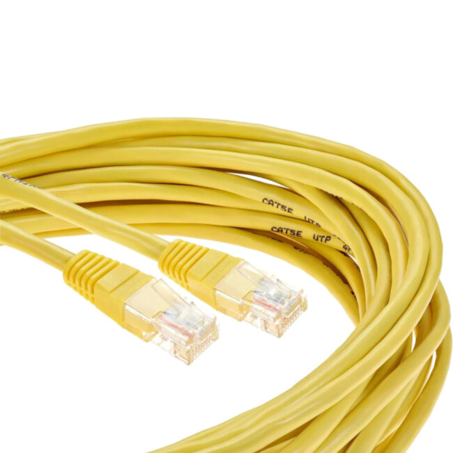 Патчкорд литой "Telecom" UTP кат.5е 5,0м желтый VCOM NA102-Y-5M Патчкорд литой "Telecom" UTP кат.5е 5,0м желтый VCOM NA102-Y-5M