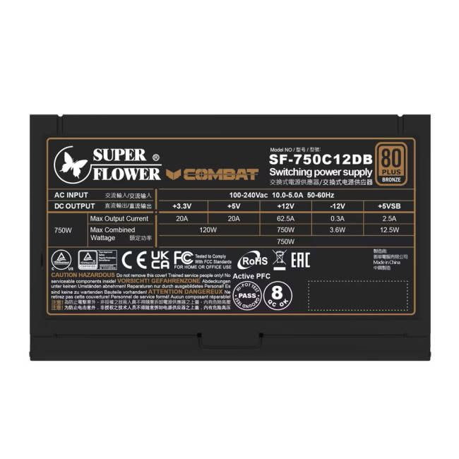 Блок питания 750Вт Super Flower Combat DB 750W ATX3.1 (SF-750C12DB)