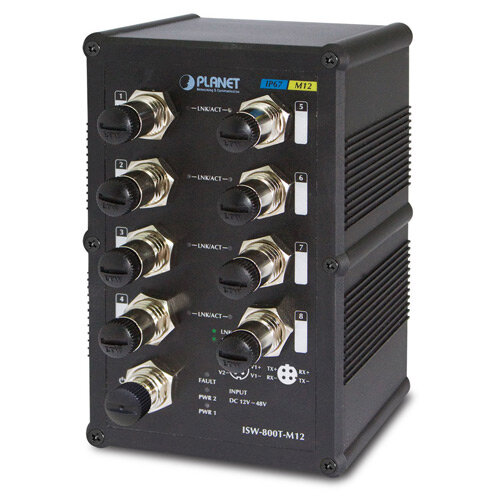 ISW-800T-M12 индустриальный IP67 коммутатор Коммутатор PLANET ISW-800T-M12