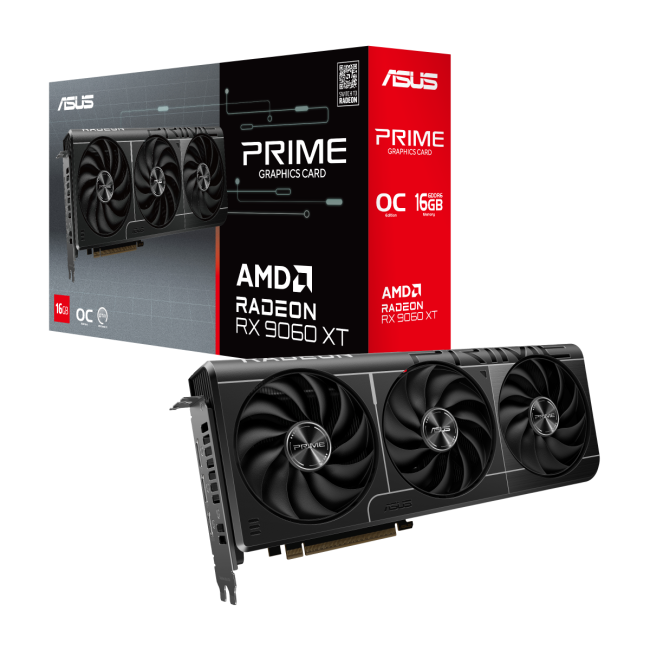 Видеокарта ASUS PRIME-RX9060XT-O16G (90YV0LF1-M0NA00) Видеокарта ASUS PRIME-RX9060XT-O16G (90YV0LF1-M0NA00)