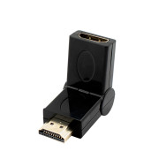 Адаптер переходник HDMI-HDMI Greenconnect GC- CV308 HDMI Тип А 19M AM / Тип А 19F AF 180 град, золотой разъем, пакет Greenconnect HDMI-HDMI 19M / 19F угол вращение 180 градусов