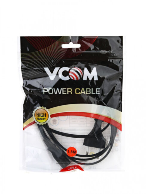 Кабель для аудио-видео техники IEC-320-C7 -- розетка EU, 2-pin <VDE>, VCOM <CE023-CU0.5-1.8>, 1,8m VCOM CE023-CU0.5-1.8M