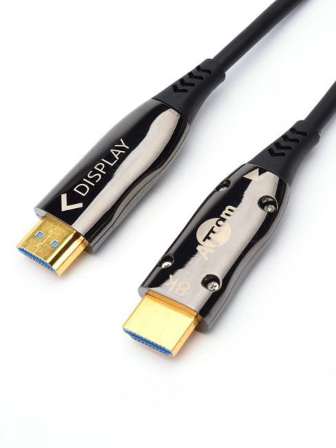 Кабель HDMI 40 м (HIGH speed, Metal gold,  Optical) 8K VER 2.1 ATcom HDMI 2.1 (m) - HDMI 2.1 (m) 40 м