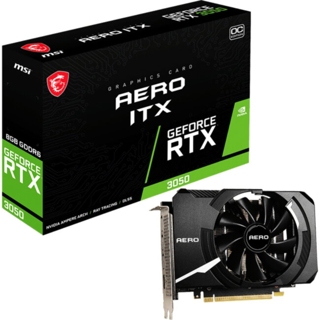 Видеокарта MSI GeForce RTX 3050 AERO ITX 8G OC Видеокарта MSI GeForce RTX 3050 AERO ITX 8G OC