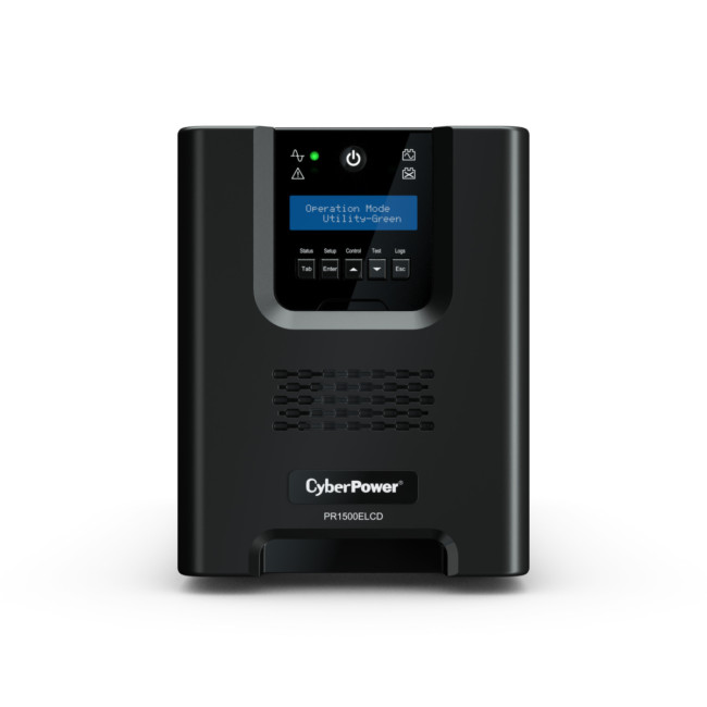 ИБП CyberPower PR1500ELCD, Line-Interactive, 1500VA/1350W, 8 IEC-320 С13 розеток, USB&Serial, SNMPslot, LCD дисплей, Black, 0.5х0.3х0.35м., 28.3кг. CyberPower PR1500ELCD