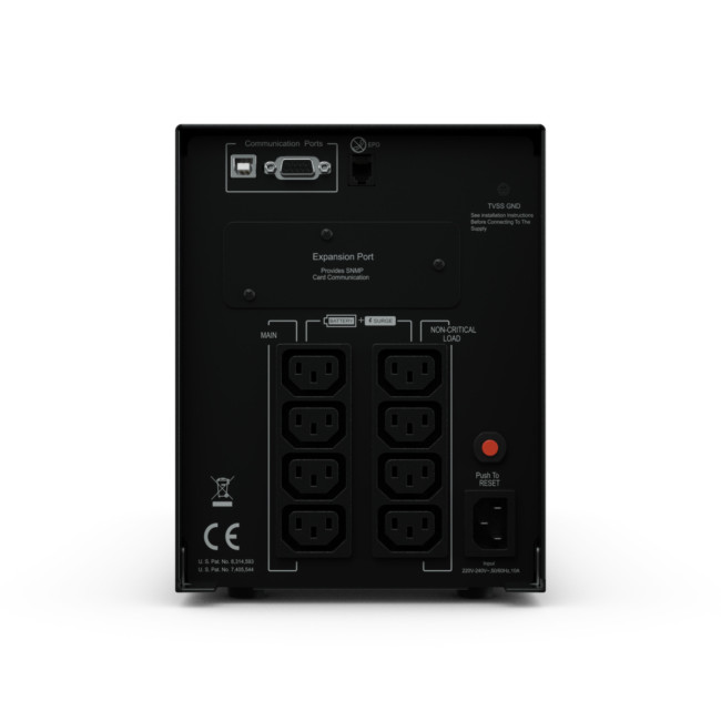ИБП CyberPower PR1500ELCD, Line-Interactive, 1500VA/1350W, 8 IEC-320 С13 розеток, USB&Serial, SNMPslot, LCD дисплей, Black, 0.5х0.3х0.35м., 28.3кг. CyberPower PR1500ELCD