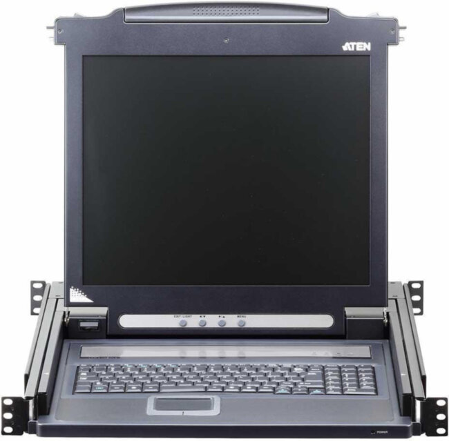 ЖК-монитор 17" с клавиатурой, выдвижной, 1U, RAL 7021 ATEN CL1000MR