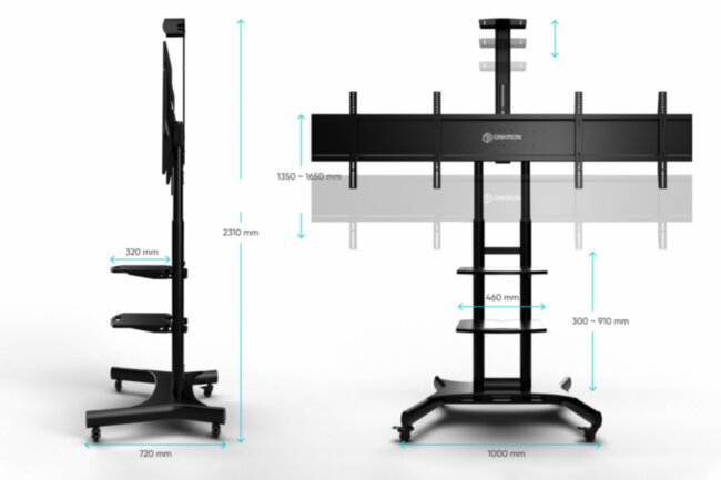 Мобильная стойка ONKRON на 2 ТВ ONKRON TS1881DVB