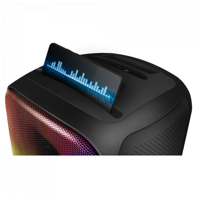 АС SVEN PS-555, черный, акустическая система (65 Вт, TWS, Bluetooth, USB, microSD, пульт, 4000мА*ч) SVEN PS-555