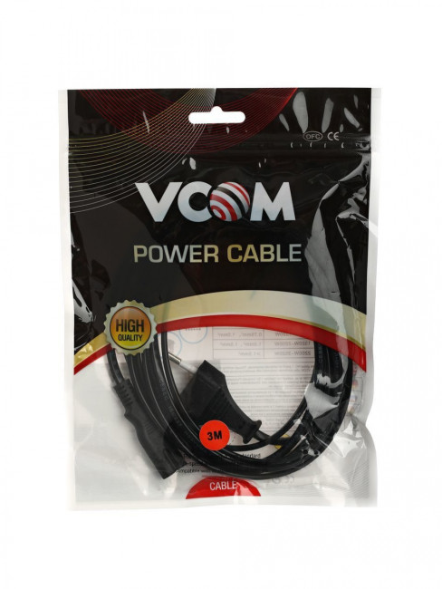 Кабель для аудио-видео техники IEC-320-C7 -- розетка EU, 2-pin <VDE>, VCOM <CE023-CU0.5-3>, 3,0m VCOM CE023-CU0.5-3M Кабель для аудио-видео техники IEC-320-C7 -- розетка EU, 2-pin <VDE>, VCOM <CE023-CU0.5-3>, 3,0m VCOM CE023-CU0.5-3M