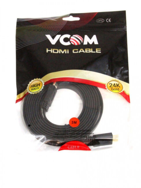 Кабель HDMI 19M/M,плоский, ver. 2.0, 4K@60 Hz 3m VCOM <CG522F-3M> VCOM HDMI (m) - HDMI (m) 3м Кабель HDMI 19M/M,плоский, ver. 2.0, 4K@60 Hz 3m VCOM <CG522F-3M> VCOM HDMI (m) - HDMI (m) 3м