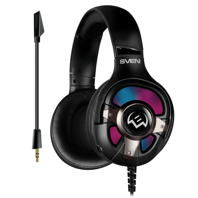 Игровые наушники с микрофоном SVEN AP-U1100MV, черный (USB, RGB, 7.1) SVEN AP-U1100MV SV-020828 Игровые наушники с микрофоном SVEN AP-U1100MV, черный (USB, RGB, 7.1) SVEN AP-U1100MV SV-020828