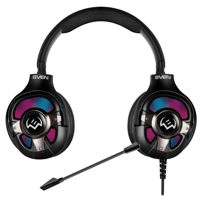 Игровые наушники с микрофоном SVEN AP-U1100MV, черный (USB, RGB, 7.1) SVEN AP-U1100MV SV-020828 Игровые наушники с микрофоном SVEN AP-U1100MV, черный (USB, RGB, 7.1) SVEN AP-U1100MV SV-020828