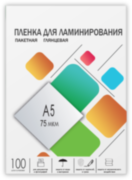 Пленка 154х216 (75мик) 100 шт. Пленка для ламинирования A5, 154х216 (75 мкм) глянцевая 100шт, ГЕЛЕОС [LPA5-75]