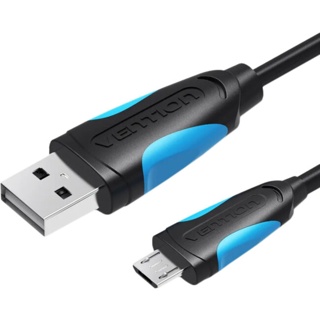 Кабель Vention USB 2.0 AM/micro B 5pin - 2м Черный Кабель Vention USB 2.0 AM/Micro-B - 2 м (VAS-A04-B200)