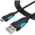 Кабель Vention USB 2.0 AM/micro B 5pin - 2м Черный Кабель Vention USB 2.0 AM/Micro-B - 2 м (VAS-A04-B200)