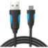 Кабель Vention USB 2.0 AM/micro B 5pin - 2м Черный Кабель Vention USB 2.0 AM/Micro-B - 2 м (VAS-A04-B200)