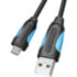 Кабель Vention USB 2.0 AM/micro B 5pin - 2м Черный Кабель Vention USB 2.0 AM/Micro-B - 2 м (VAS-A04-B200)