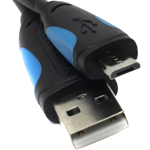 Кабель Vention USB 2.0 AM/micro B 5pin - 2м Черный Кабель Vention USB 2.0 AM/Micro-B - 2 м (VAS-A04-B200)