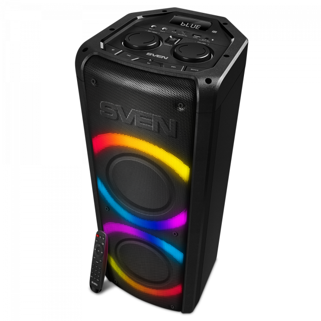 АС SVEN PS-710, черный, акустическая система (100 Вт, TWS, Bluetooth, FM, USB, microSD, LED-дисплей, 4400мА*ч) SVEN PS-710 АС SVEN PS-710, черный, акустическая система (100 Вт, TWS, Bluetooth, FM, USB, microSD, LED-дисплей, 4400мА*ч) SVEN PS-710
