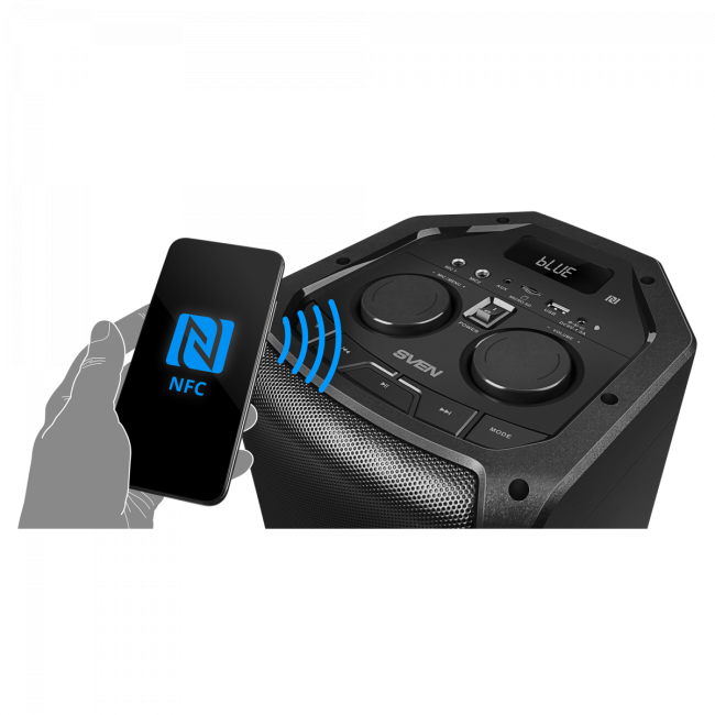 АС SVEN PS-710, черный, акустическая система (100 Вт, TWS, Bluetooth, FM, USB, microSD, LED-дисплей, 4400мА*ч) SVEN PS-710 АС SVEN PS-710, черный, акустическая система (100 Вт, TWS, Bluetooth, FM, USB, microSD, LED-дисплей, 4400мА*ч) SVEN PS-710