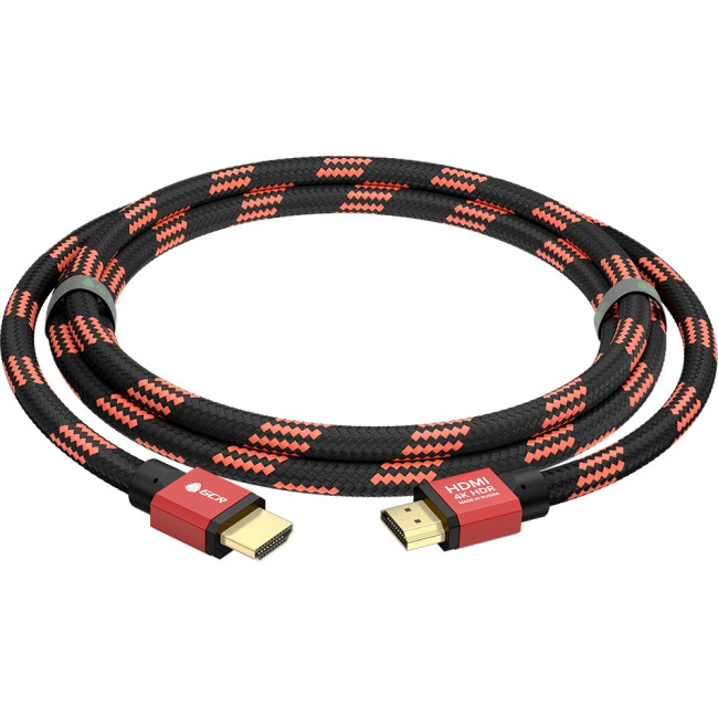 GCR Кабель PROF 1.5m HDMI 2.0, BICOLOR ECO Soft капрон, AL корпус красный, HDR 4:2:2, Ultra HD, 4K 60 fps 60Hz/5K*30Hz, 3D, AUDIO, 18.0 Гбит/с, 28AWG, GCR-54507 Greenconnect GCR-54507