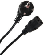 Кабель компьютер --> розетка 220V ( угловая Евровилка) <VDE> 3G*0,5mm2 Aopen <ACE021-1.8M> , 1,8m Aopen ACE021-1.8M